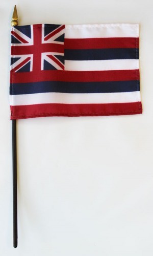 Hawaii  4in x 6in Mounted Flags