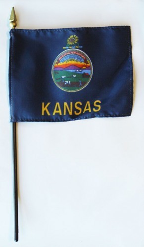 Kansas  4in x 6in Mounted Flags