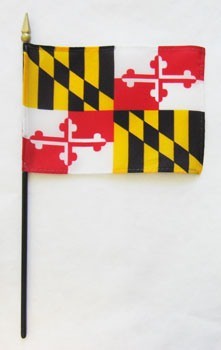 Maryland  4in x 6in Mounted Flags