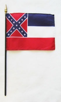 Mississippi  4in x 6in Mounted Flags