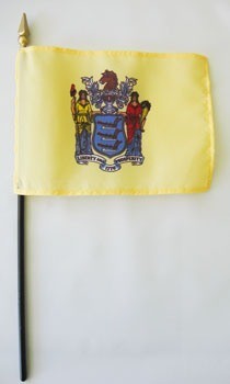 New Jersey  4in x 6in Mounted Flags