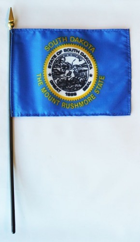 South Dakota  4in x 6in Mounted Flags