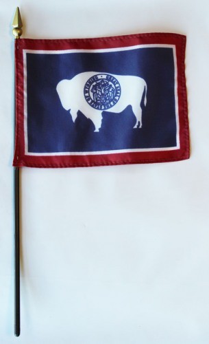 Wyoming  4in x 6in Mounted Flags