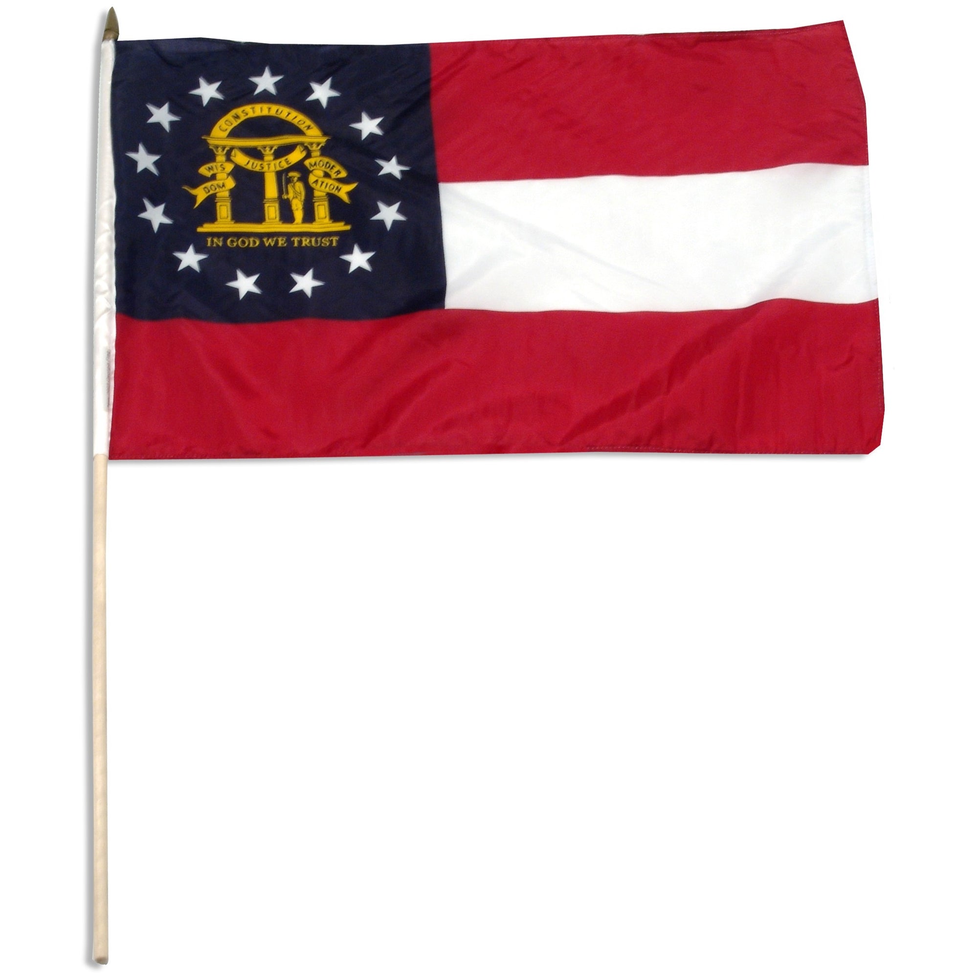 Georgia  12in x 18in Mounted Stick State Flag