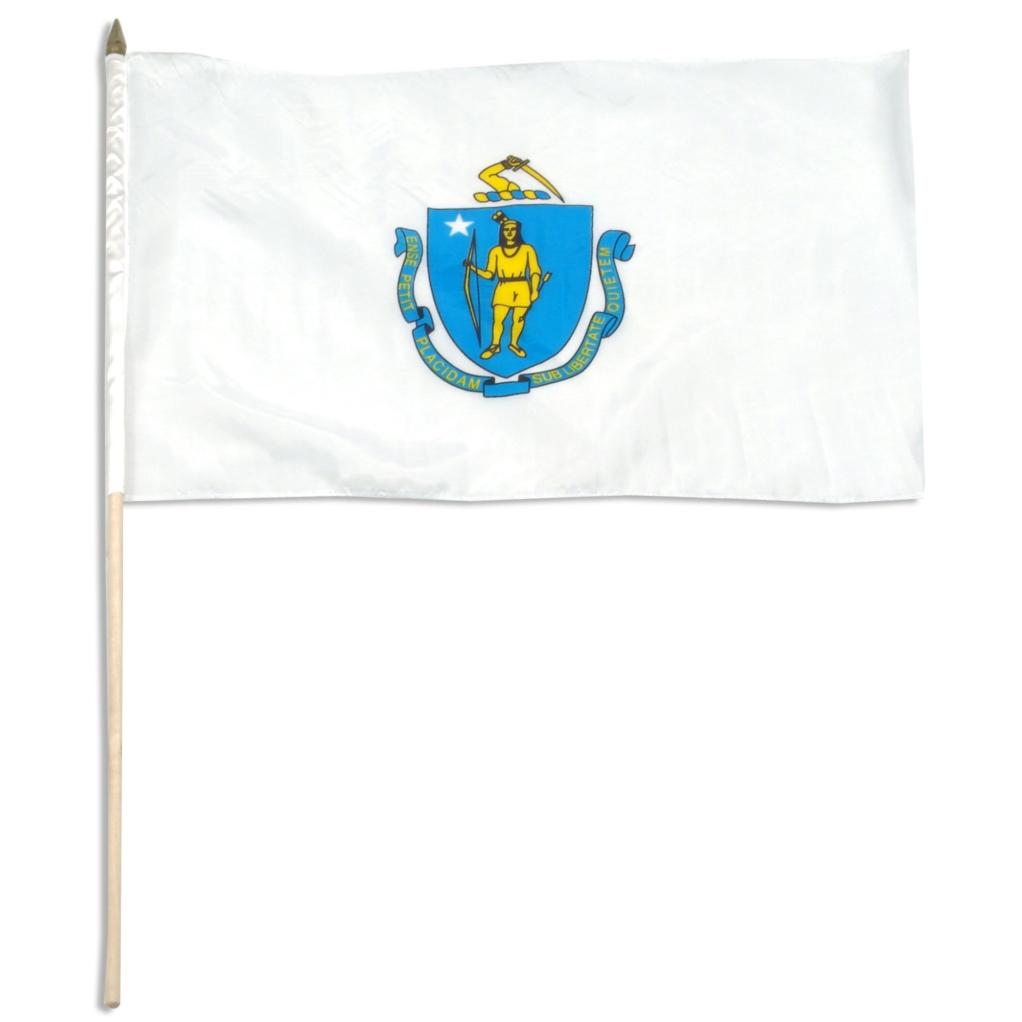 Massachusetts  12in x 18in Mounted Flag