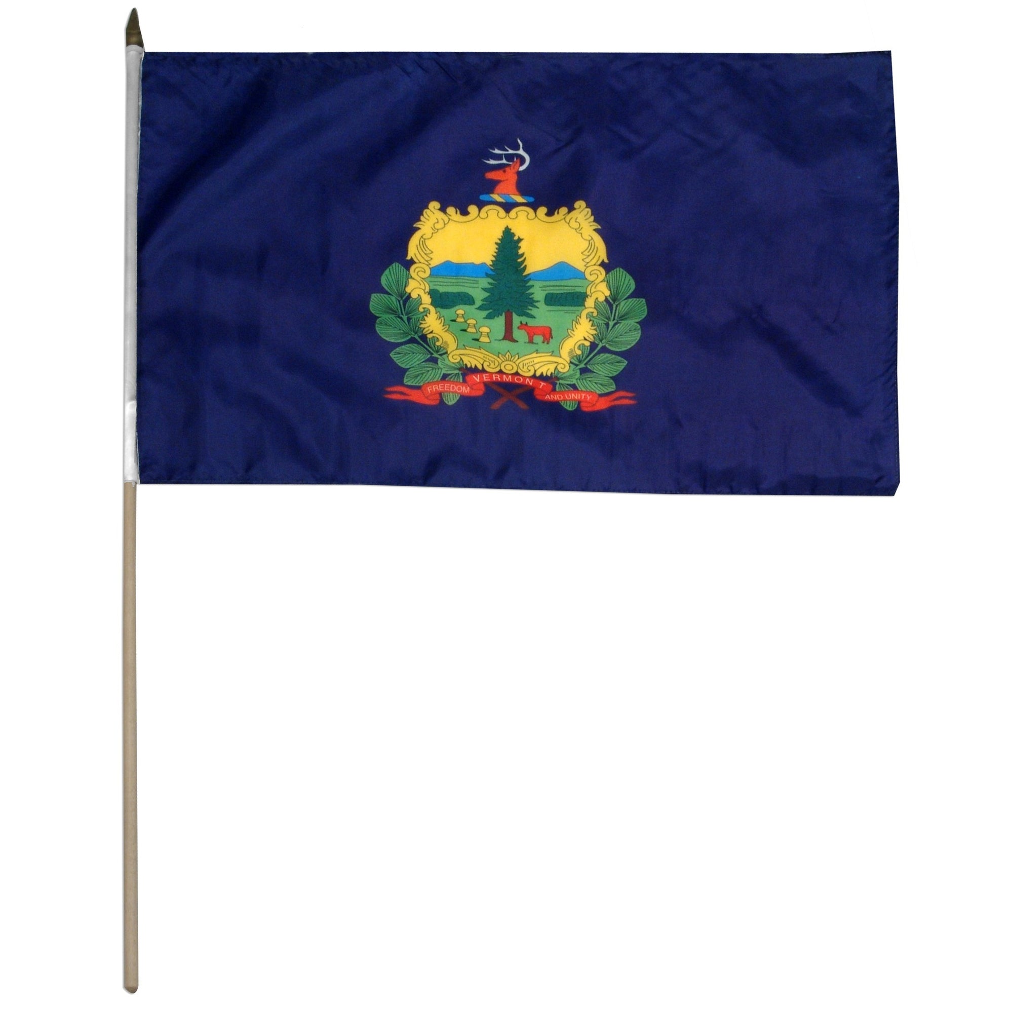 Vermont  12in x 18in Mounted Flag