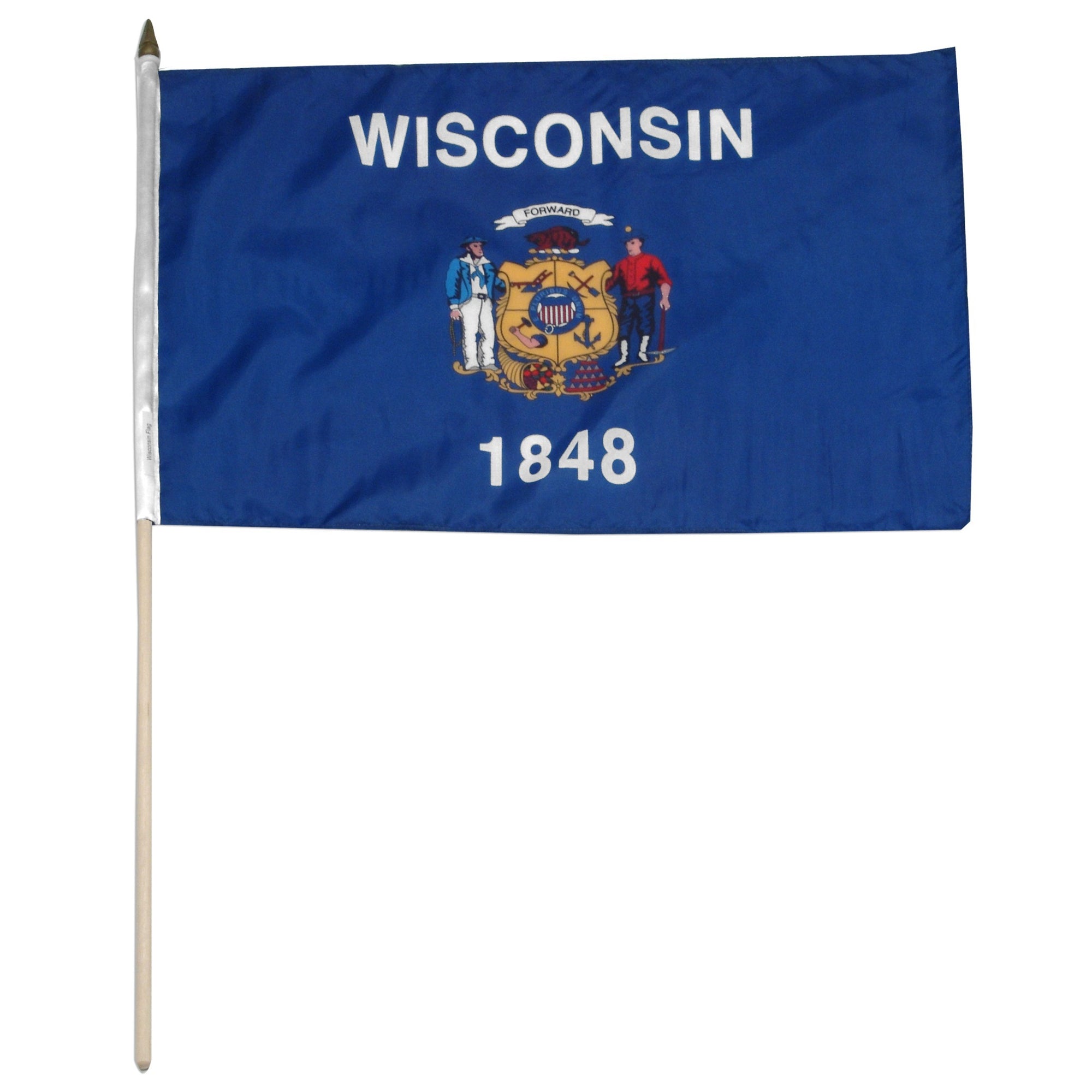 Wisconsin  12in x 18in Mounted Flag