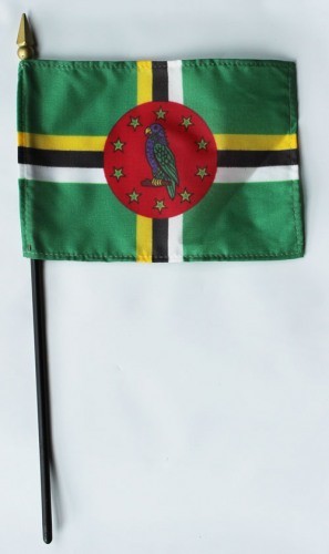 Dominica 4in x 6in Mounted Stick Flags