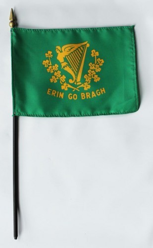 Erin Go Bragh Irish Flag 4in x 6in Mounted Flags