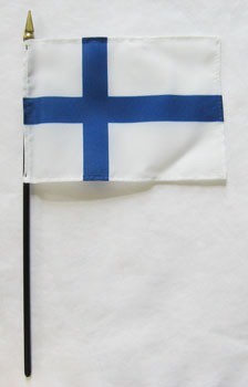 Finland 4in x 6in Mounted Stick Flags