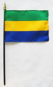Gabon 4in x 6in Mounted Stick Flags