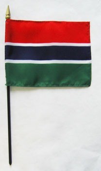 Gambia 4in x 6in Mounted Stick Flags