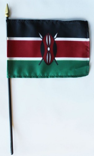 Kenya 4in x 6in Mounted Stick Flags
