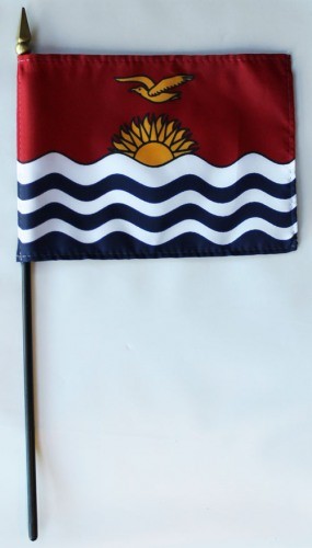 Kiribati 4in x 6in Mounted Stick Flags