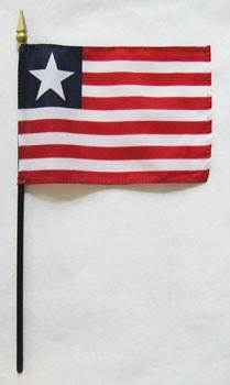 Liberia 4in x 6in Mounted Stick Flags