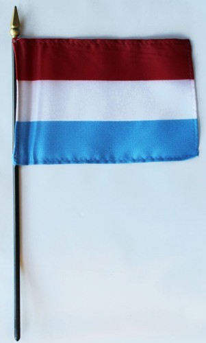 Luxembourg 4in x 6in Mounted Stick Flags