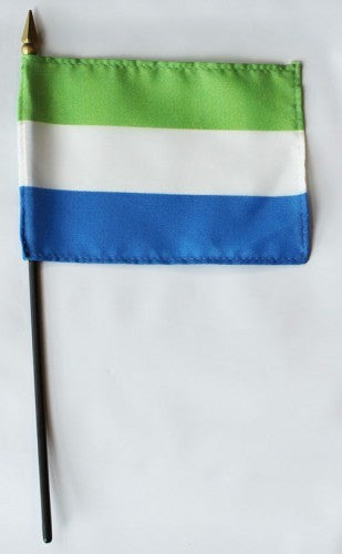 Sierra Leone 4in x 6in Mounted Stick Flags