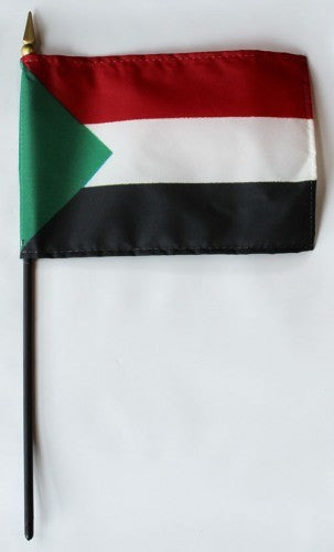 Sudan 4in x 6in Mounted Stick Flags