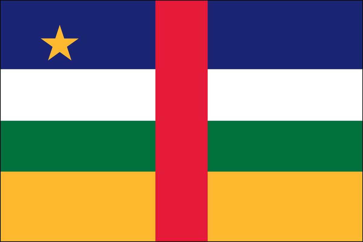 Central African Rep 2ft x 3ft Indoor Polyester Flag