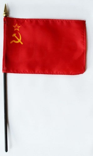 USSR 4in x 6in Mounted Handheld Stick Flags