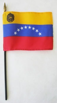 Venezuela 4in x 6in Mounted Stick Flags