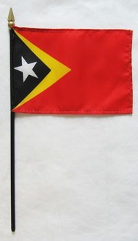 East Timor 4in x 6in Mounted Stick Flags