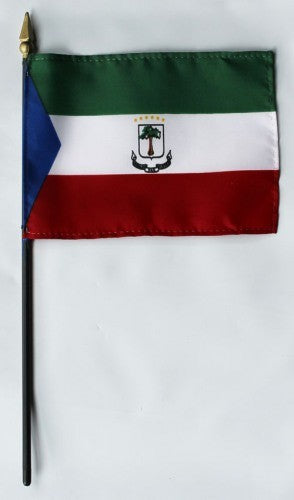 Equatorial Guinea 4in x 6in Mounted Stick Flags