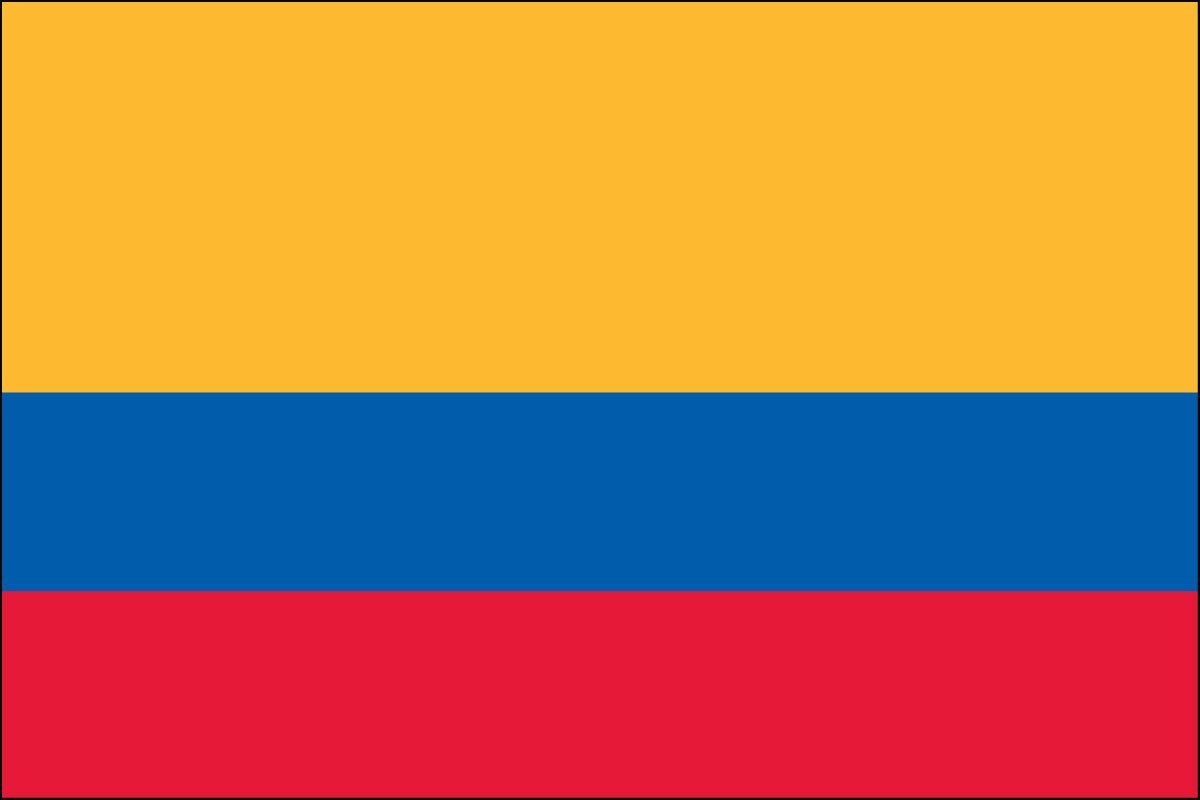 Colombia 2ft x 3ft Indoor Polyester Flag
