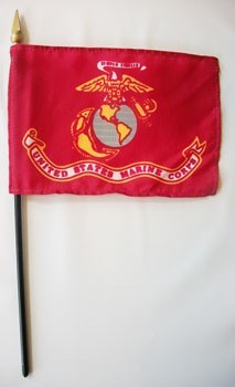 US Marine Corps 4" x 6" Miniature Stick Flags