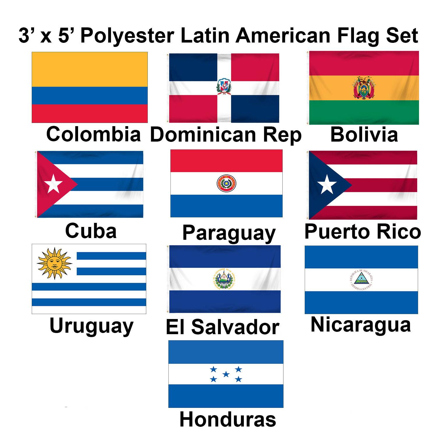Latin American Polyester Flags For Sale with 1-800 Flags