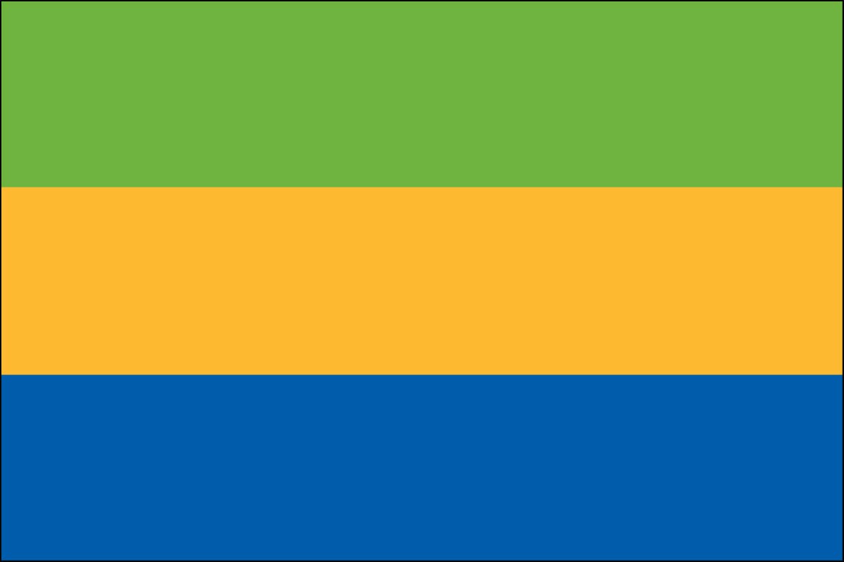 Gabon 2ft x 3ft Indoor Polyester Flag