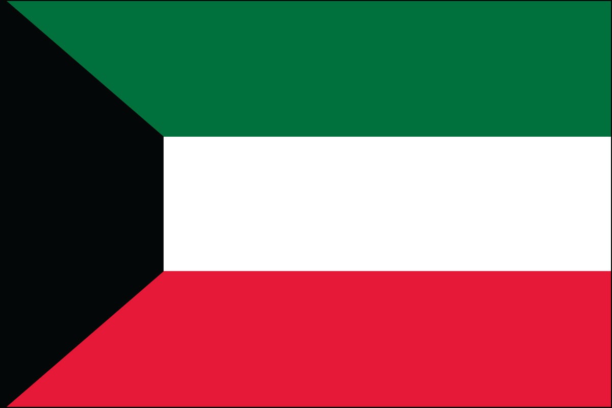 Kuwait 2ft x 3ft Indoor Polyester Flag