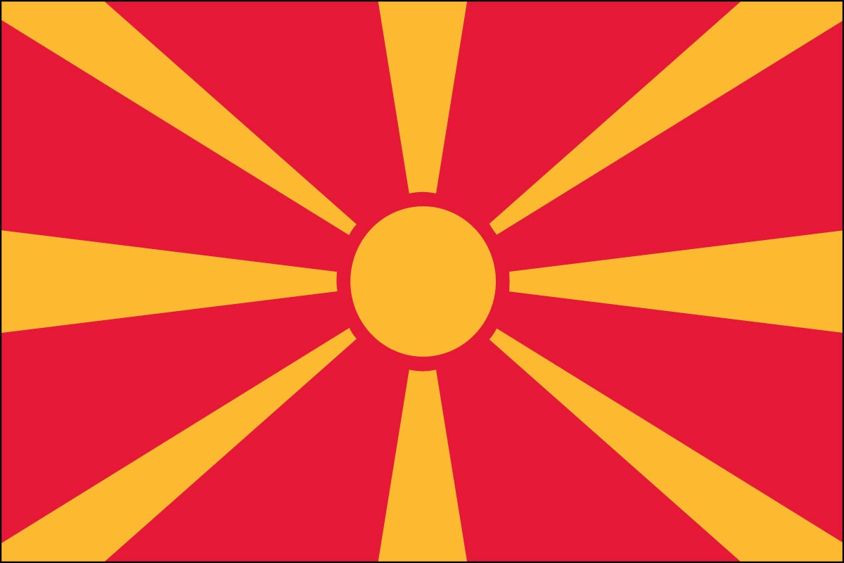 Macedonia 2ft x 3ft Indoor Polyester Flag