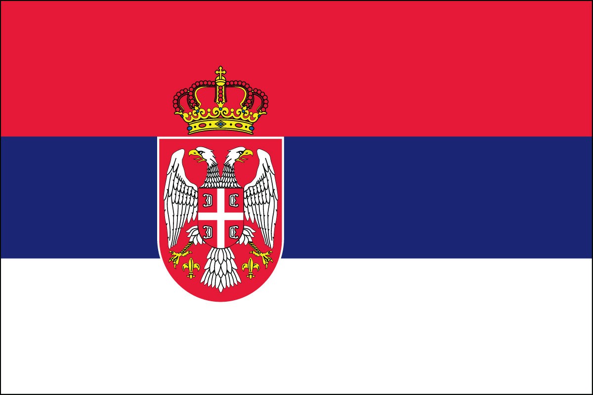 Serbia 2ft x 3ft Indoor Polyester Flag