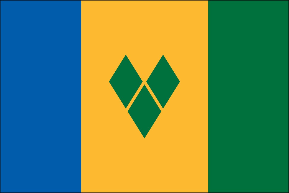 Saint Vincent & Grenadines 2ft x 3ft Indoor Polyester Flag