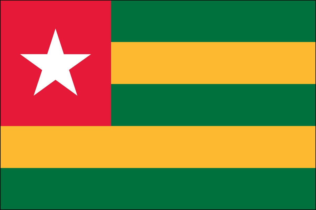 Togo 2ft x 3ft Indoor Polyester Flag