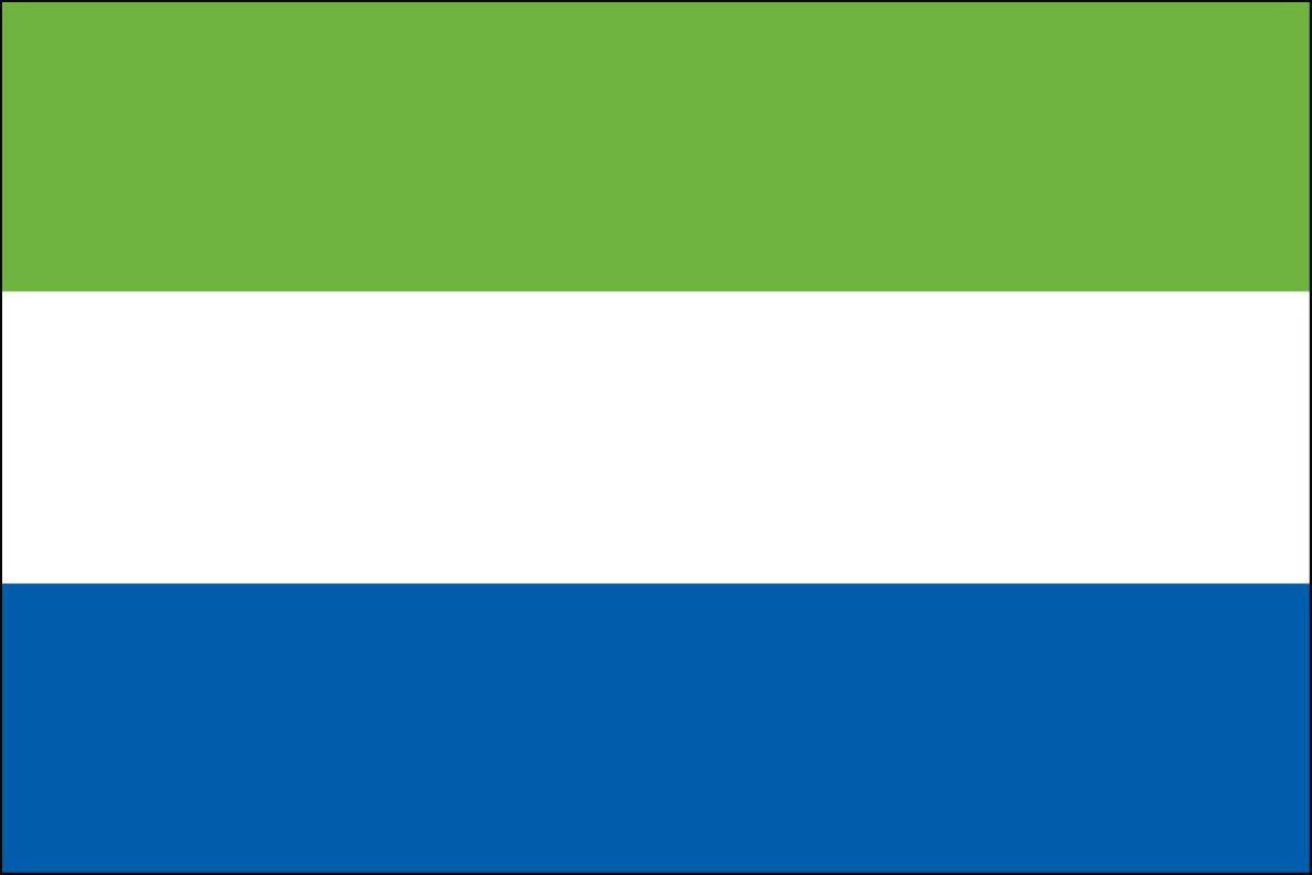Sierra Leone 3ft x 5ft Indoor Polyester Flag