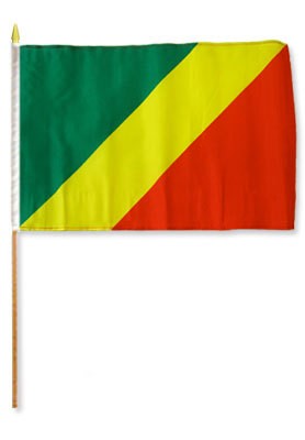 Congo Republic 12in x 18in Mounted Flag