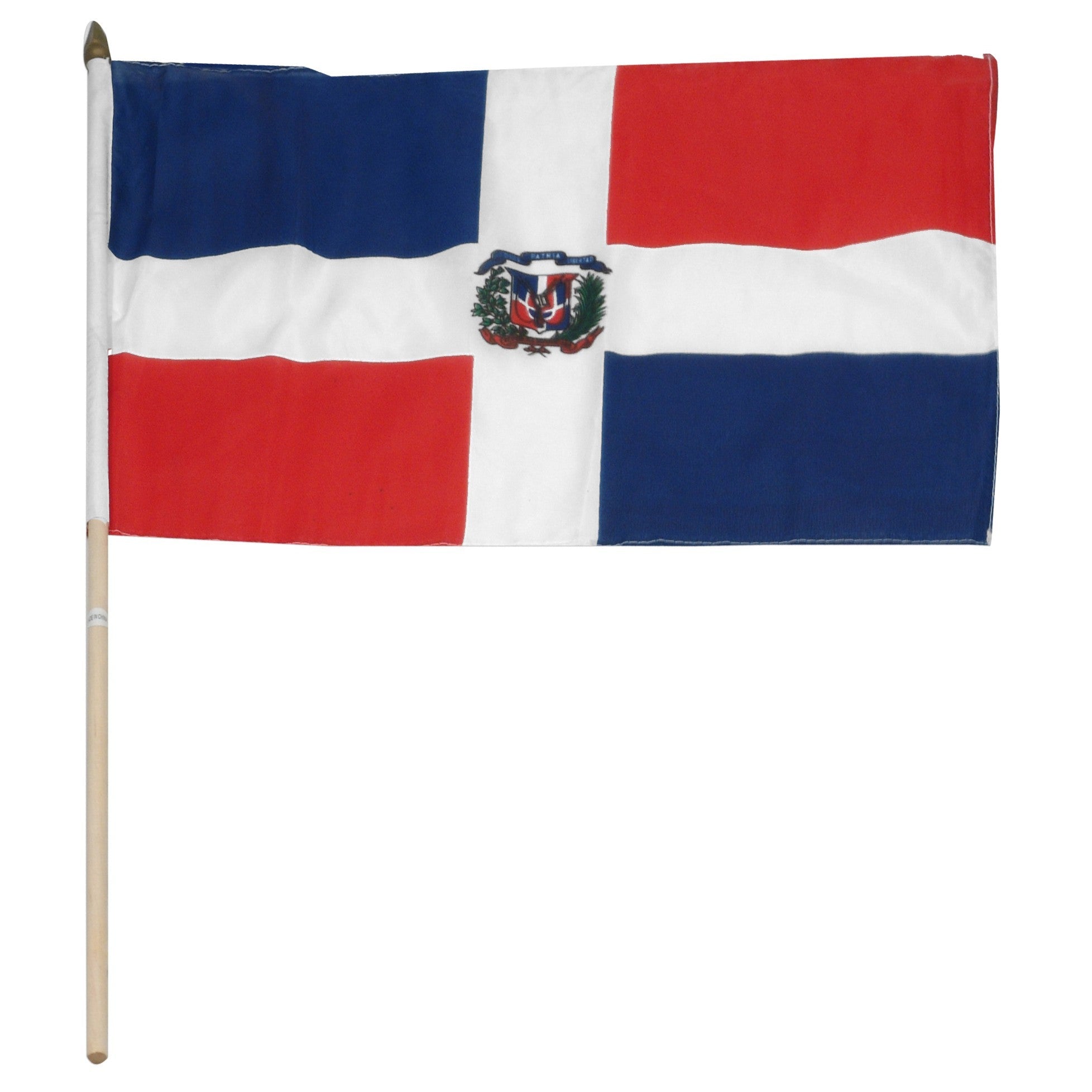 Dominican Republic 12in x 18in Mounted Flag