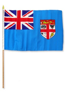 Fiji 12in x 18in Mounted Flag