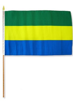 Gabon 12in x 18in Mounted Flag