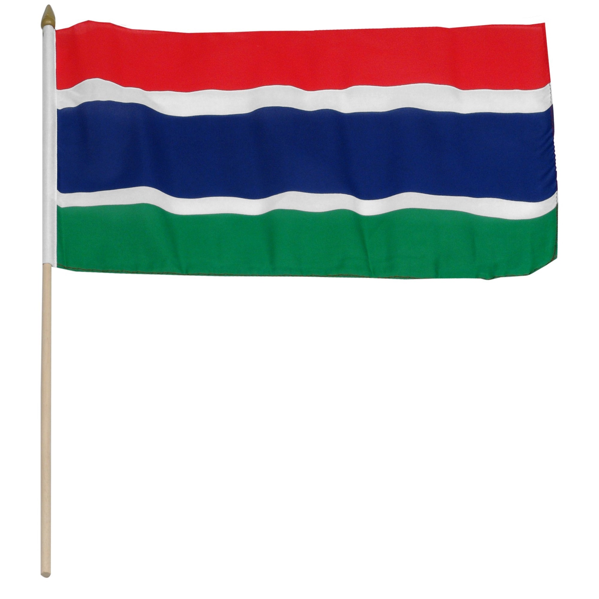 Gambia 12in x 18in Mounted Flag