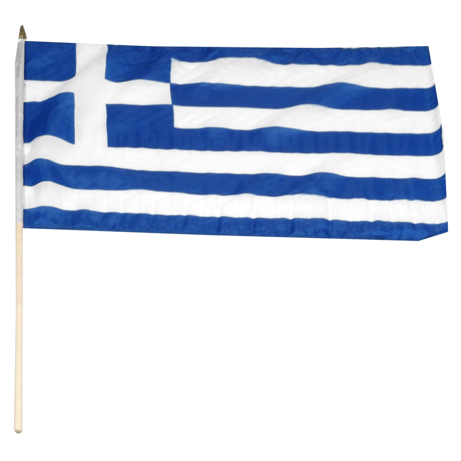 Greece 12in x 18in Mounted Stick Flag