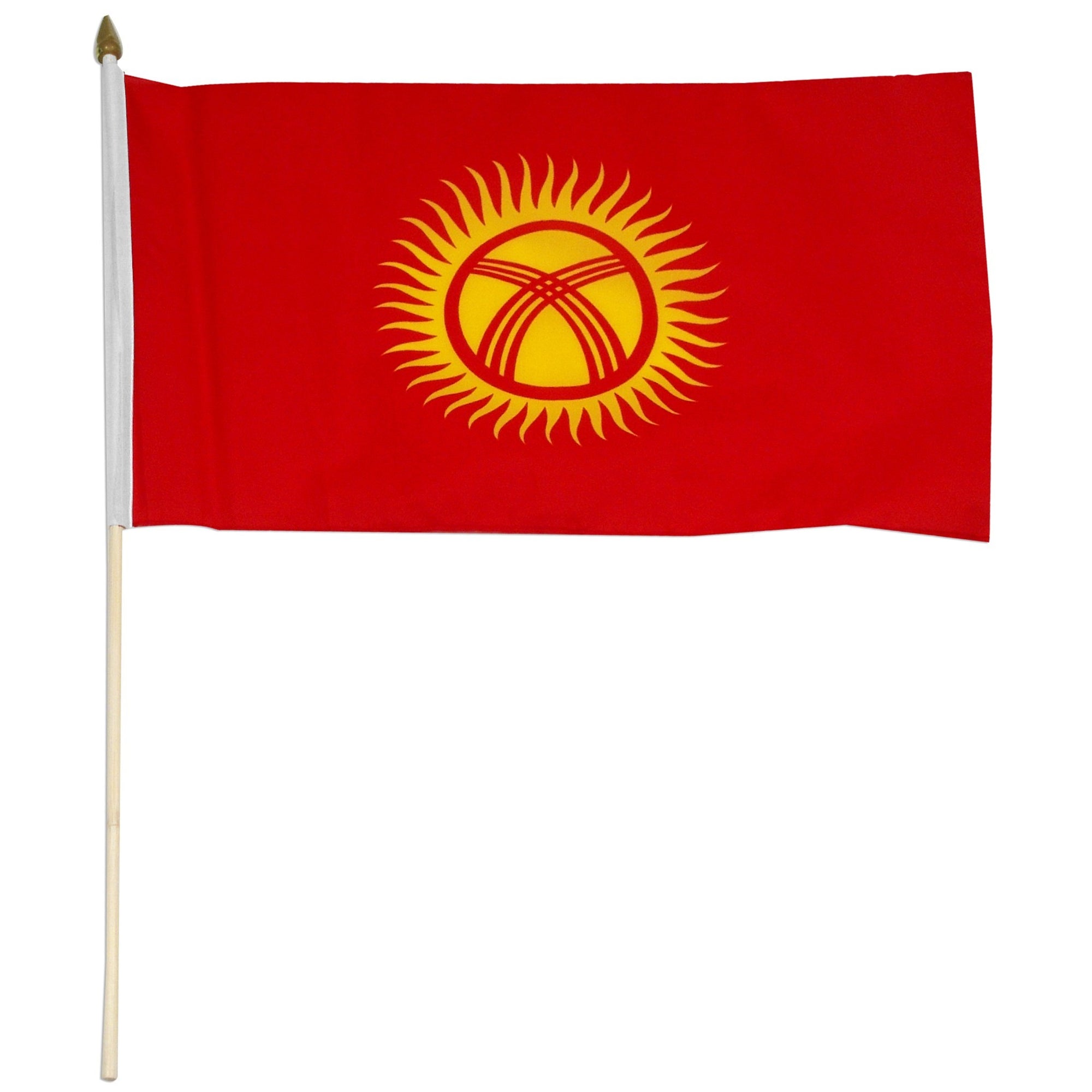 Kyrgyzstan 12in x 18in Mounted Flag