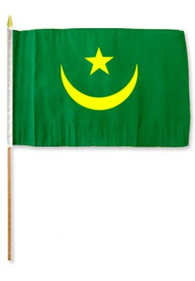 Mauritania 12in x 18in Mounted Flag