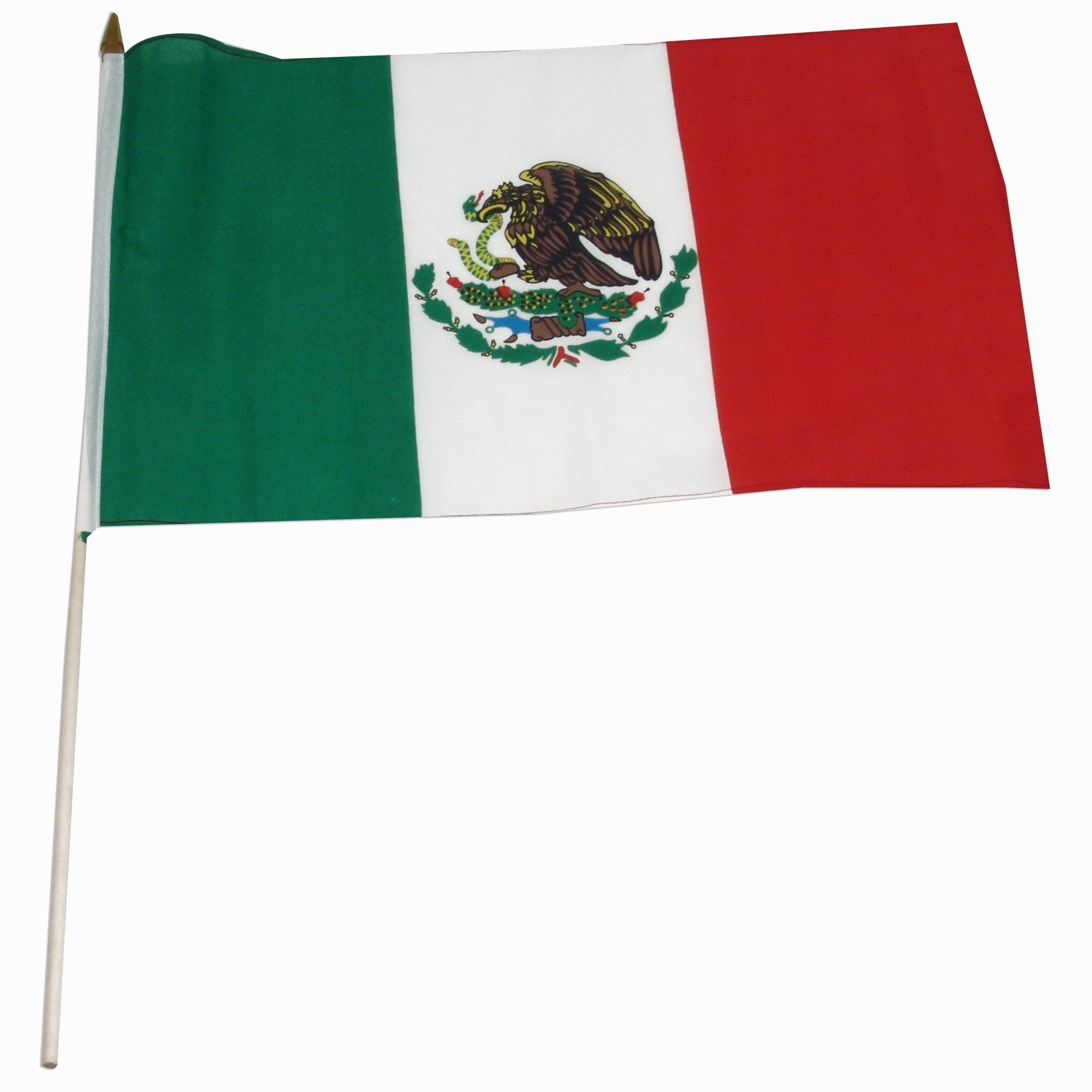 Mexico 12in x 18in inch Mounted Stick Mexican Flag