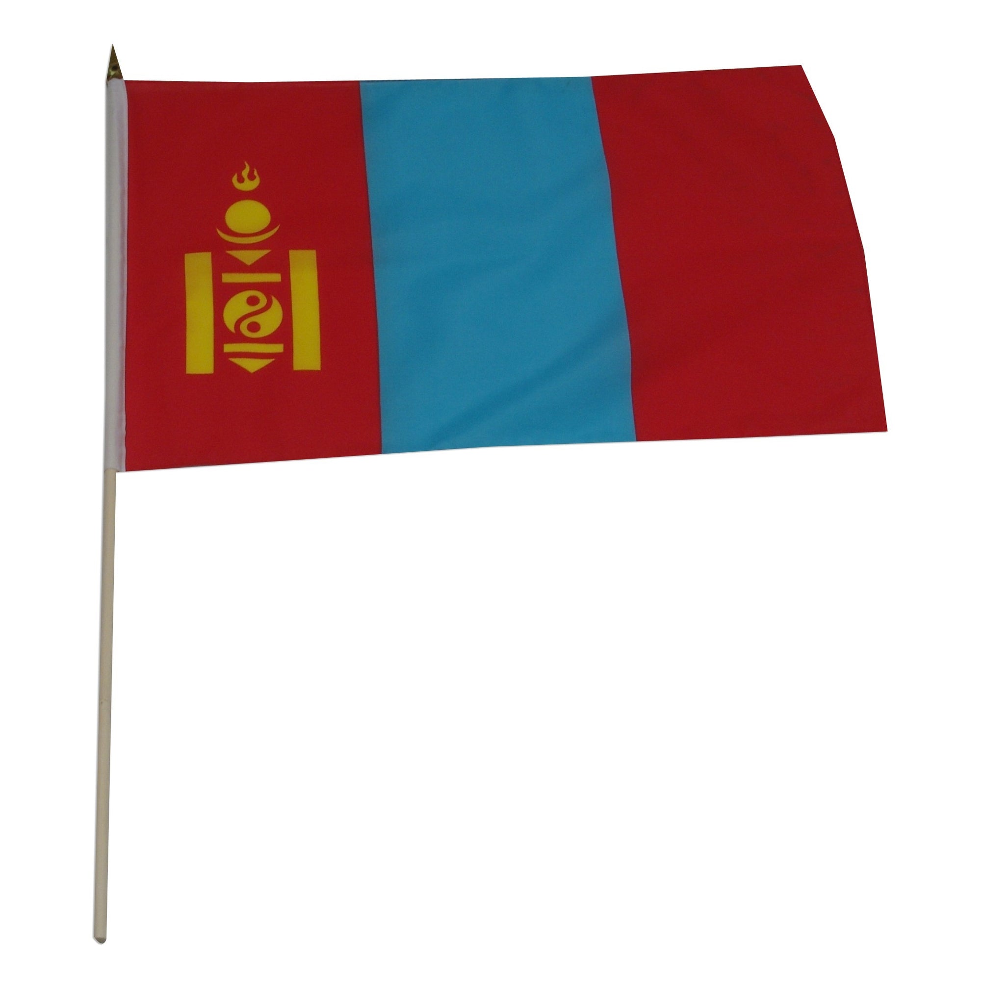 Mongolia 12in x 18in Mounted Flag