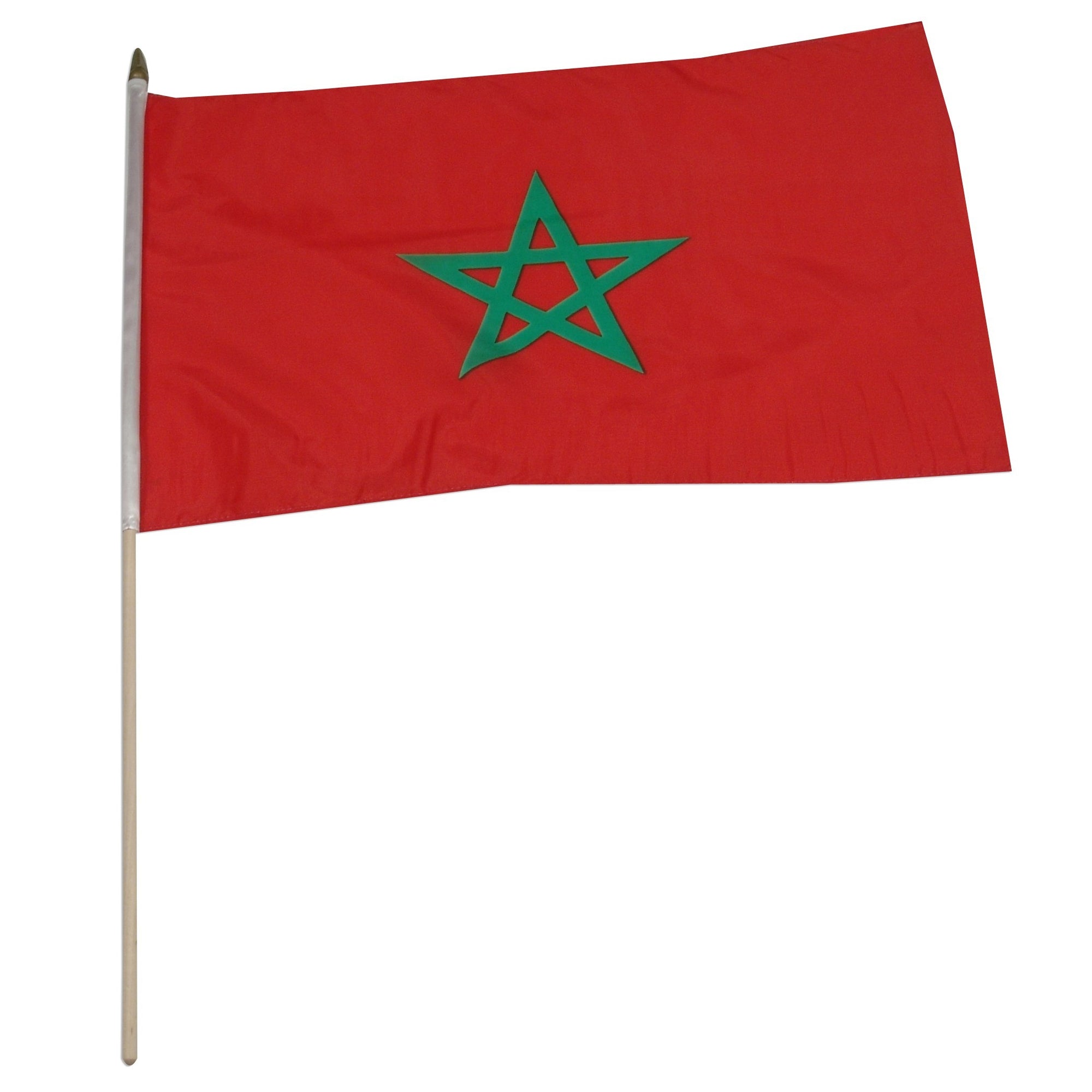 Morocco 12in x 18in  Mounted Stick Flag