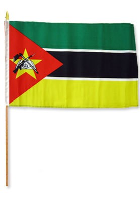 Mozambique 12in x 18in Mounted Flag