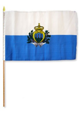 San Marino 12in x 18in Mounted Flag